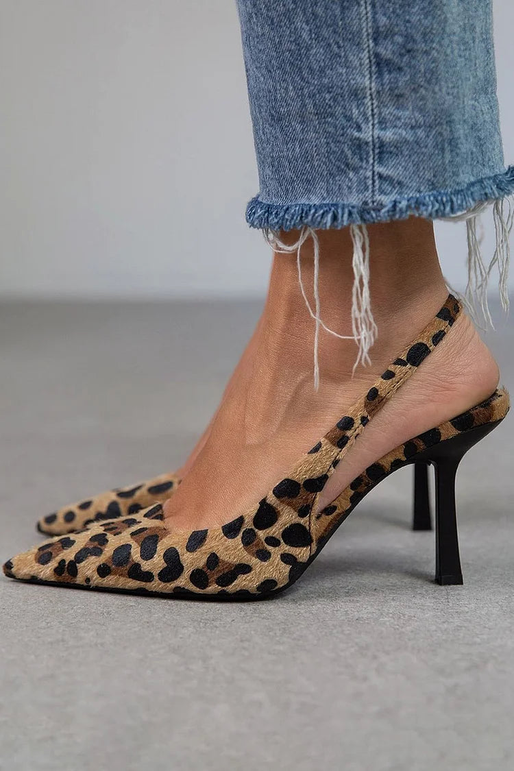 Leopard Slingback Heels by Viretti Milano