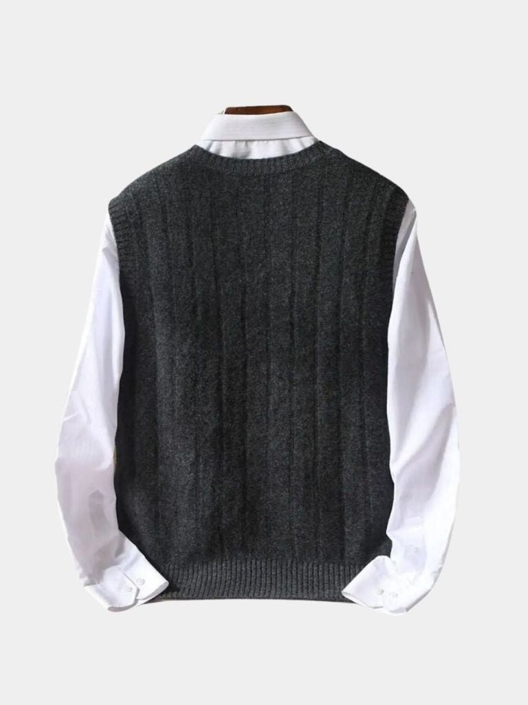 Merino Wool Vest – Classic Tailored Pullover