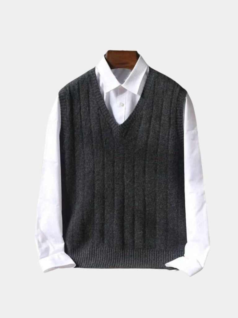 Merino Wool Vest – Classic Tailored Pullover