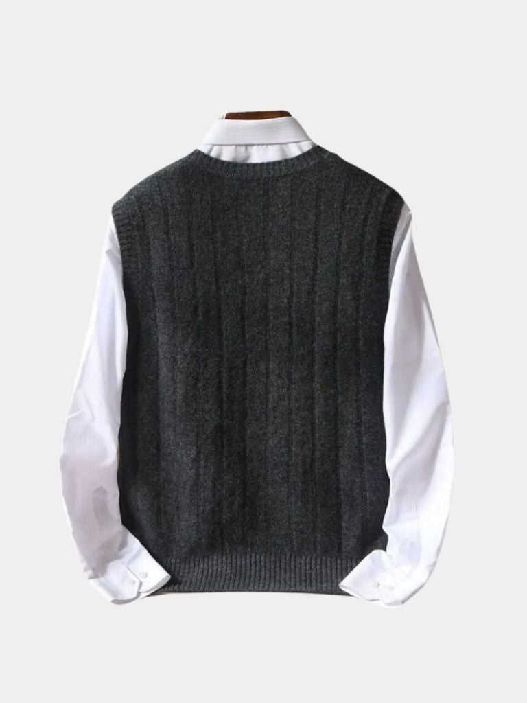 Merino Wool Vest – Classic Tailored Pullover