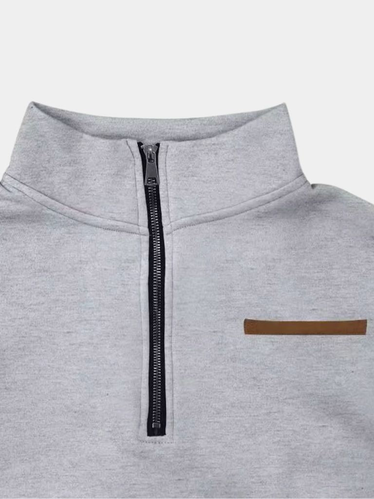 High Collar Pullover – Slate Urban Sleek Silhouette