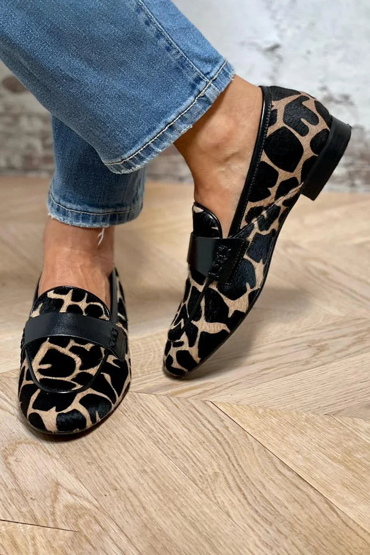 Animal Print Loafer – Elegant Black Strap