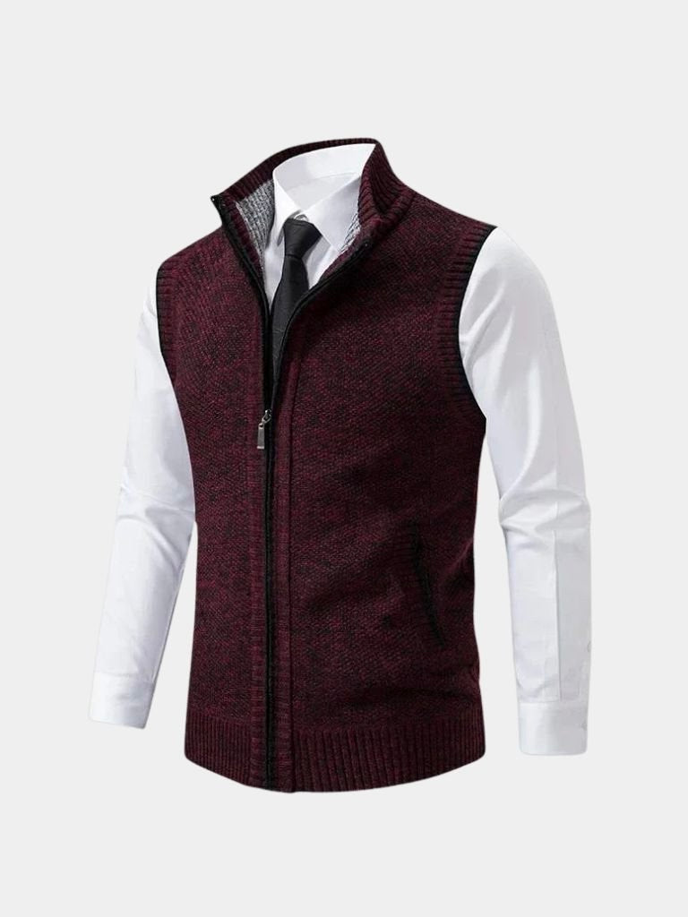 Full-Zip Sweater Vest | Sophisticated Viretti Milano