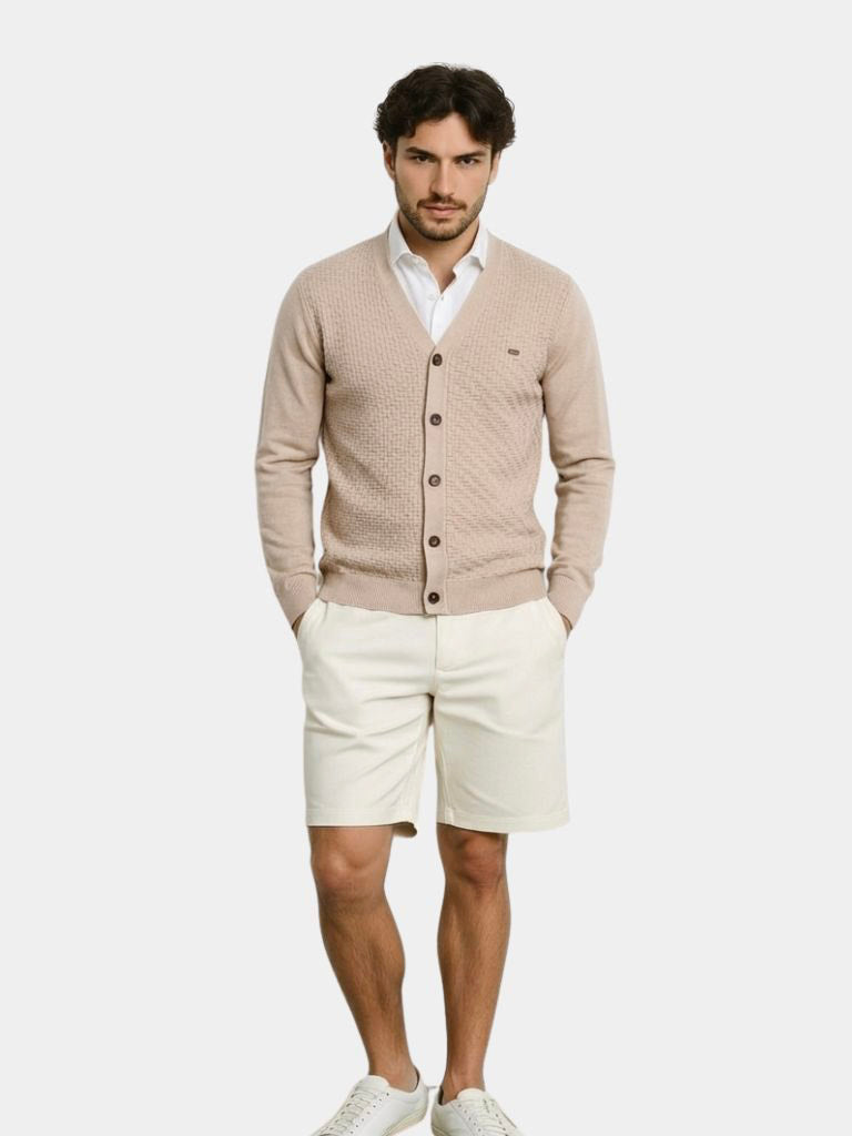 V-Neck Knit Cardigan – Luxury Knitwear by Viretti Milano