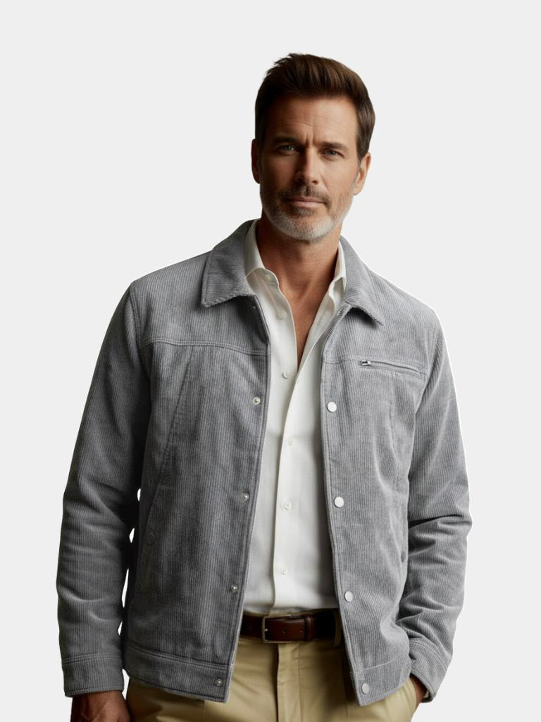 Corduroy Sherpa Jacket | Sleek Minimalist Winter Fashion