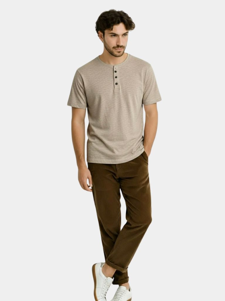 Casual Henley T-Shirt – Soft Cotton Classic