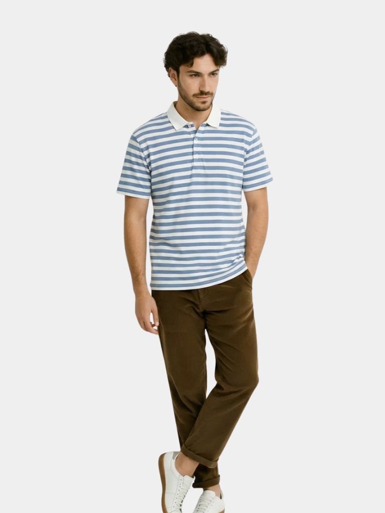 Aqua Nautical Polo – Classic Stylish Shirt