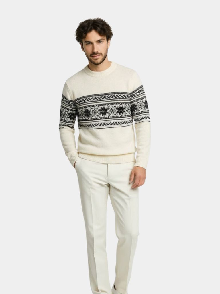 Wool Fair Isle Sweater – Classic Pullover by Viretti Milano