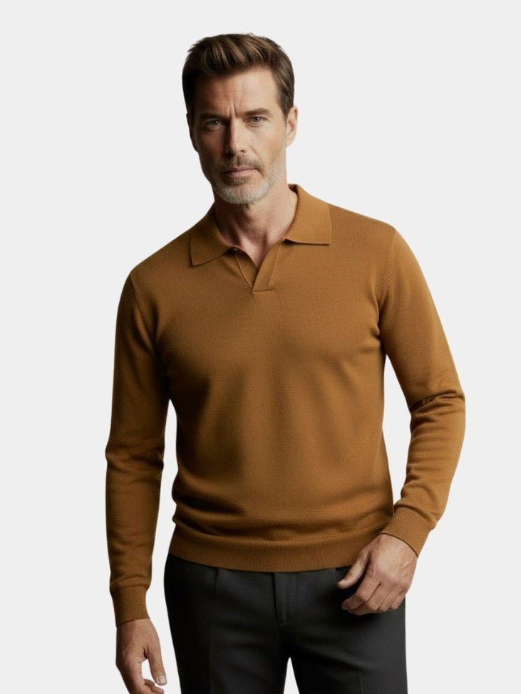 Long Sleeve Polo Shirt | V Neck Classic