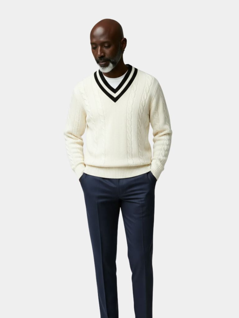 Minimalist V-Neck Sweater – Premium Cotton Pullover