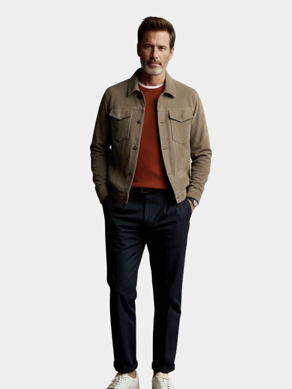 Leather Aviator Jacket | Cozy Tailored Fit