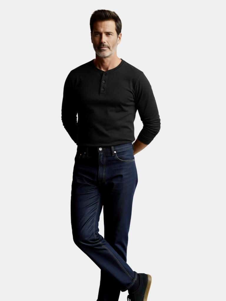 Long Sleeve Henley Minimalist Shirt