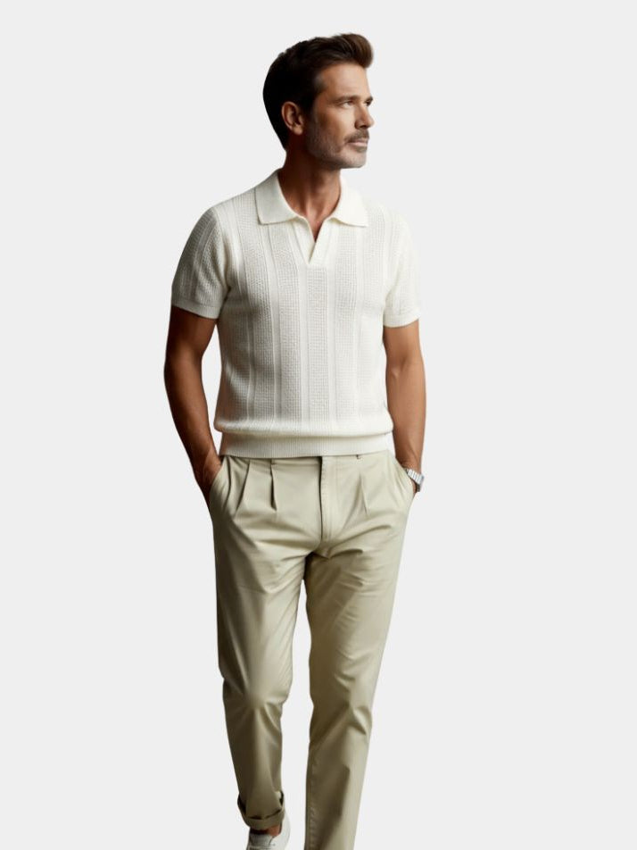 Ivory Polo Shirt Classic Elegance