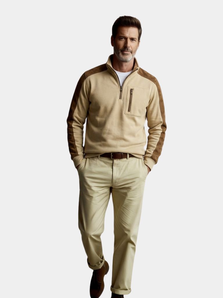 Quarter Zip Pullover | Urban Exploration High Collar Sweater