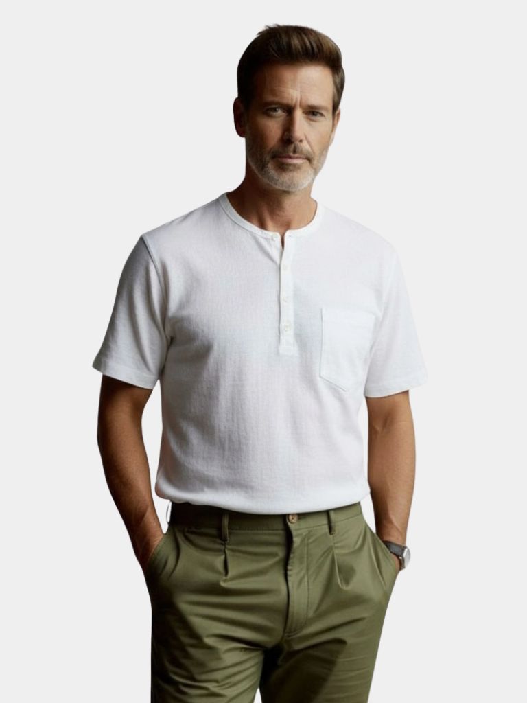 White Linen T-Shirt Tailored Elegance