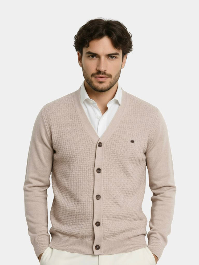 V-Neck Knit Cardigan – Luxury Knitwear by Viretti Milano