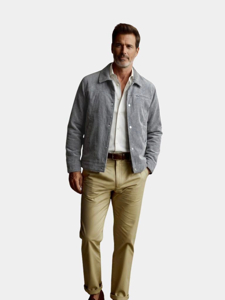 Corduroy Sherpa Jacket | Sleek Minimalist Winter Fashion