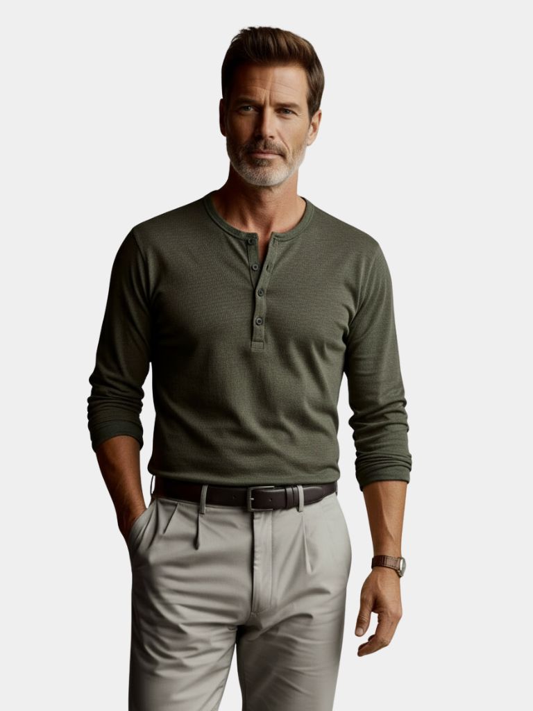 Long Sleeve Henley Premium Shirt
