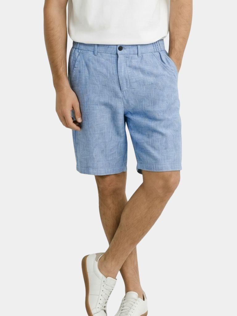 Linen Shorts - Bleu Horizon