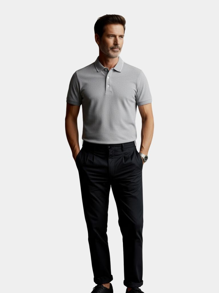 Steel Grey Polo Shirt | Breathable Comfort