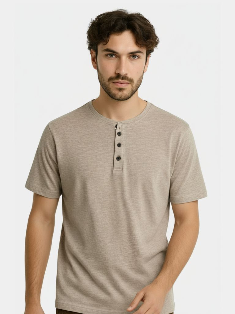 Casual Henley T-Shirt – Soft Cotton Classic