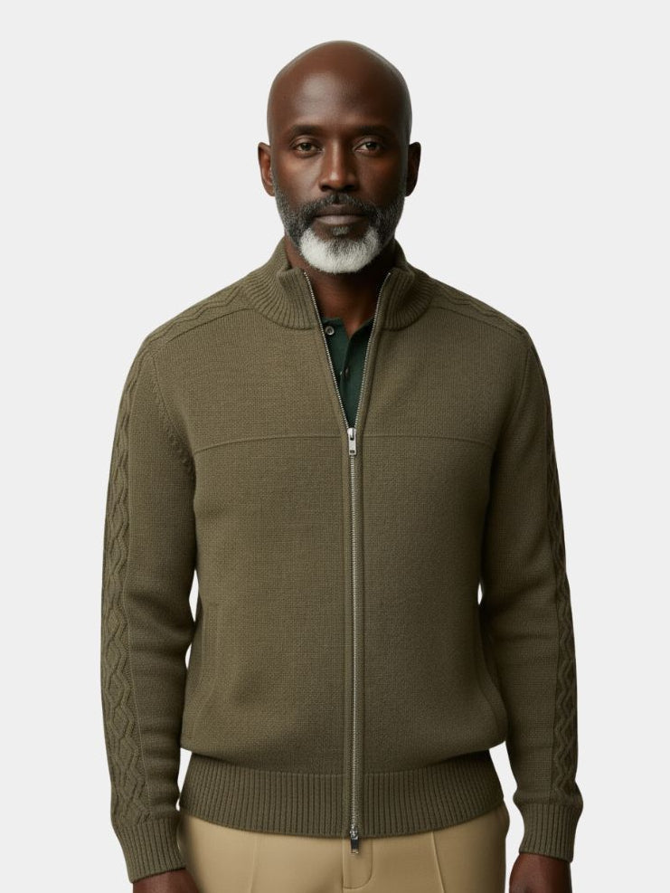 Cashmere Turtleneck Sweater - Elegant Zip Wool Pullover