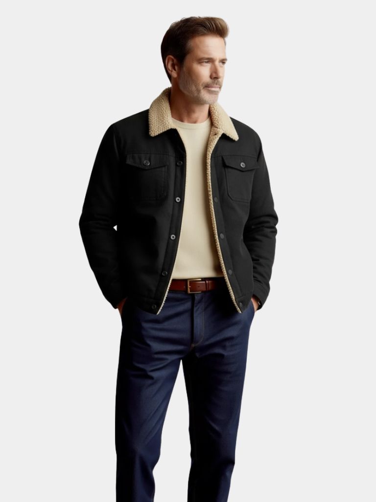 Retro Fleece Bomber Jacket - Classic Style