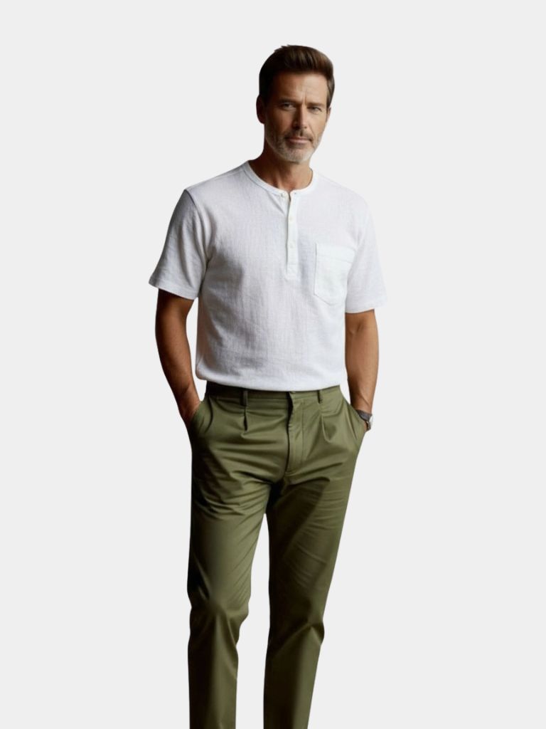 White Linen T-Shirt Tailored Elegance