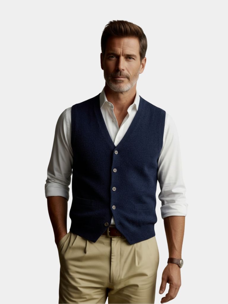 Cashmere Cardigan Vest - Soft Wool Knitwear