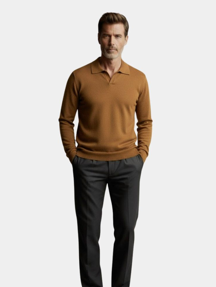 Long Sleeve Polo Shirt | V Neck Classic