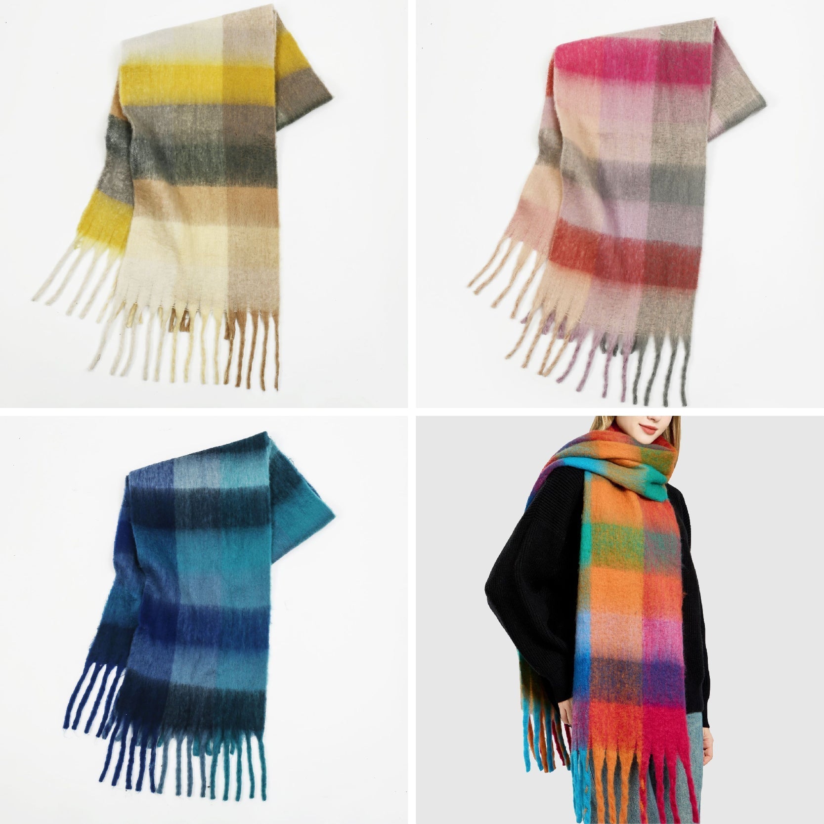 Rainbow Cascade Scarf – Vibrant Colorful Wrap