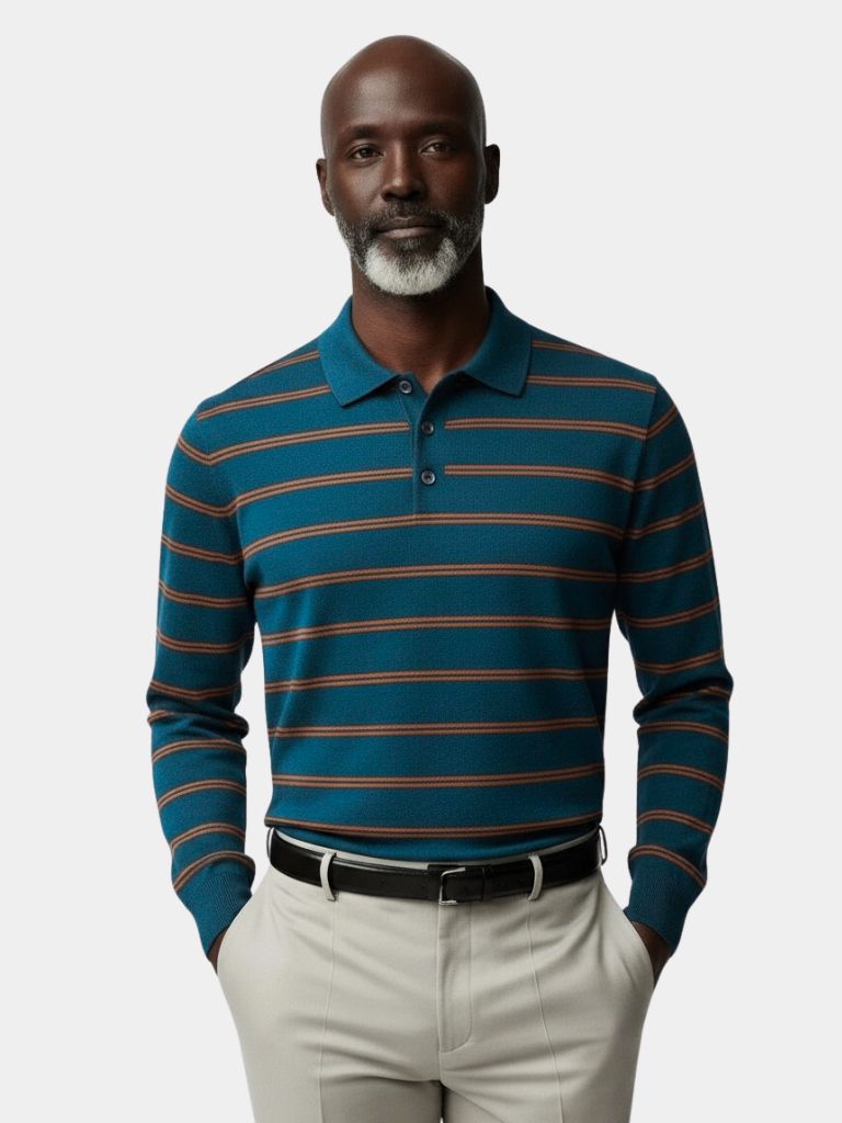 Navy Striped Polo Classic Style