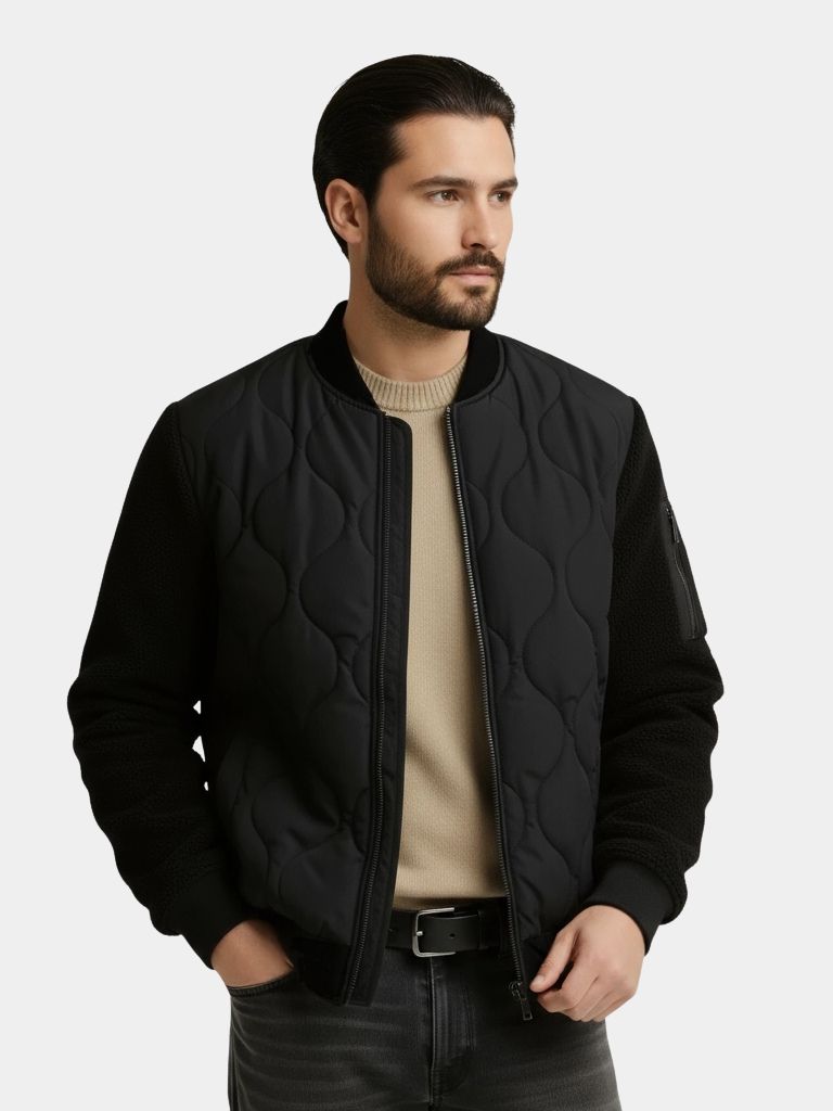 Padded Bomber Jacket | Insulated Sherpa Design
