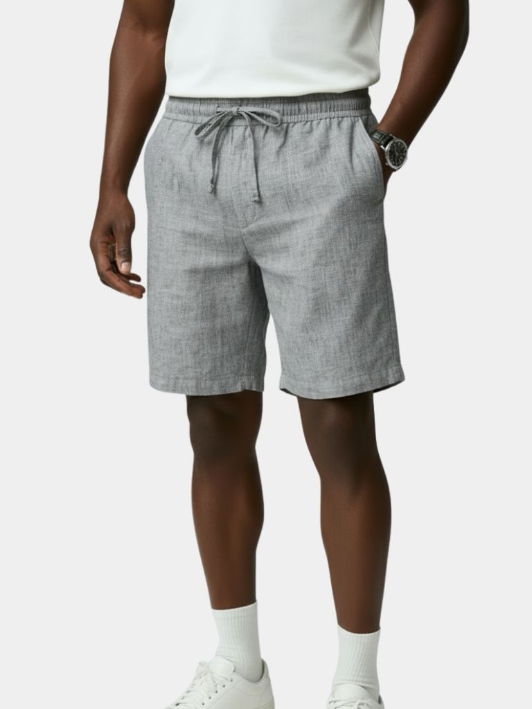 Gray Linen Shorts | Lightweight Breathable Style