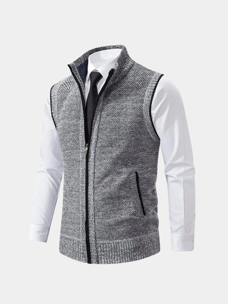 Full-Zip Sweater Vest | Sophisticated Viretti Milano
