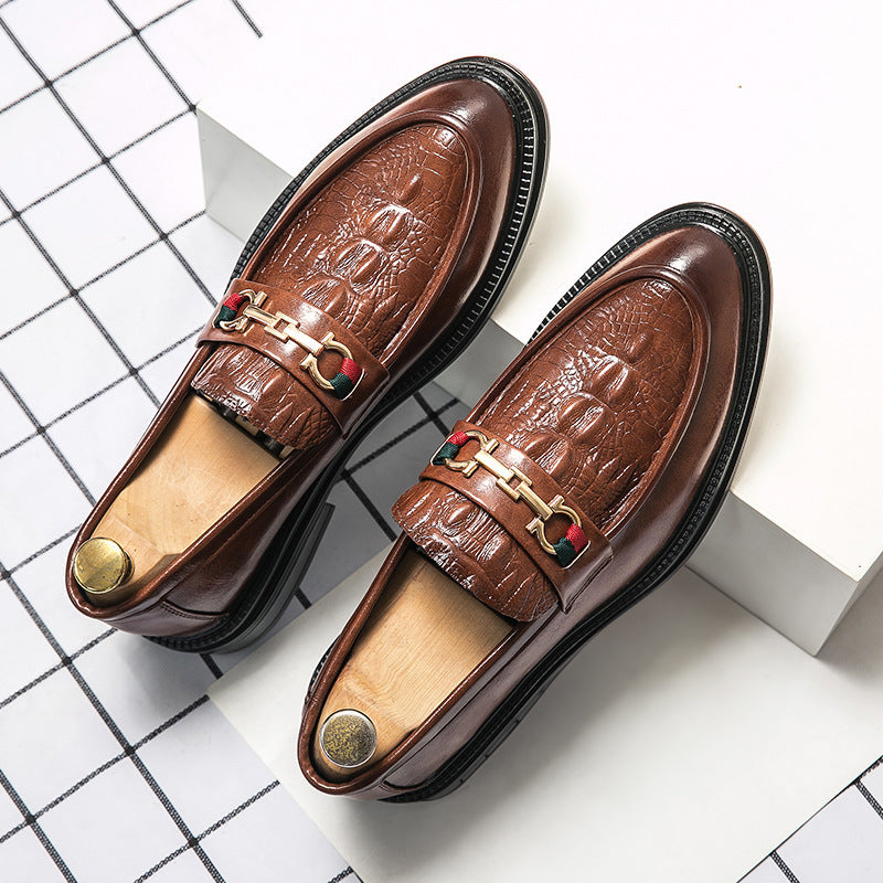 Embossed Leather Loafers | Italian Leather Shoes Slip-On | Viretti Milano