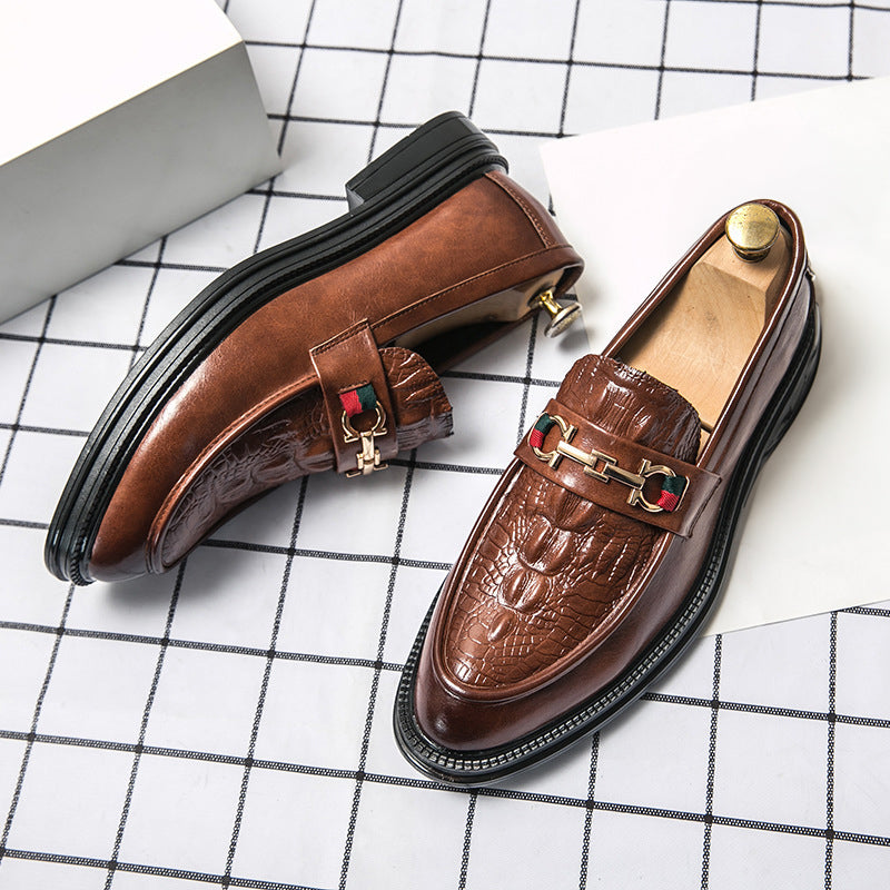 Embossed Leather Loafers | Italian Leather Shoes Slip-On | Viretti Milano