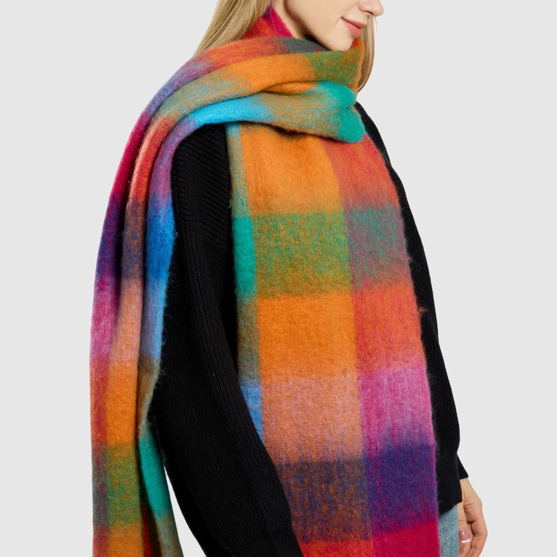 Rainbow Cascade Scarf – Vibrant Colorful Wrap
