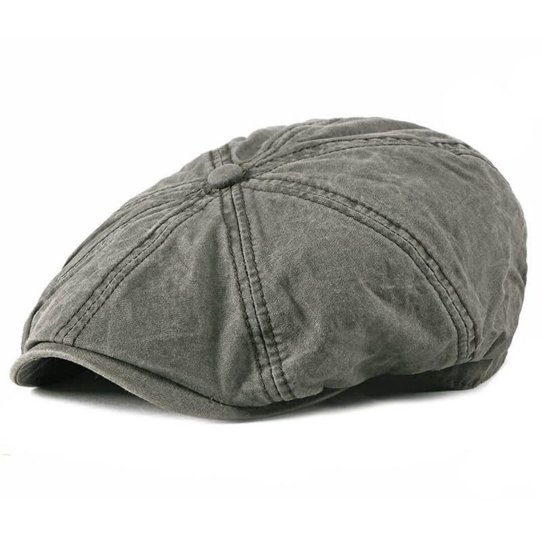 Washed Cotton Newsboy Cap – Adjustable Classic