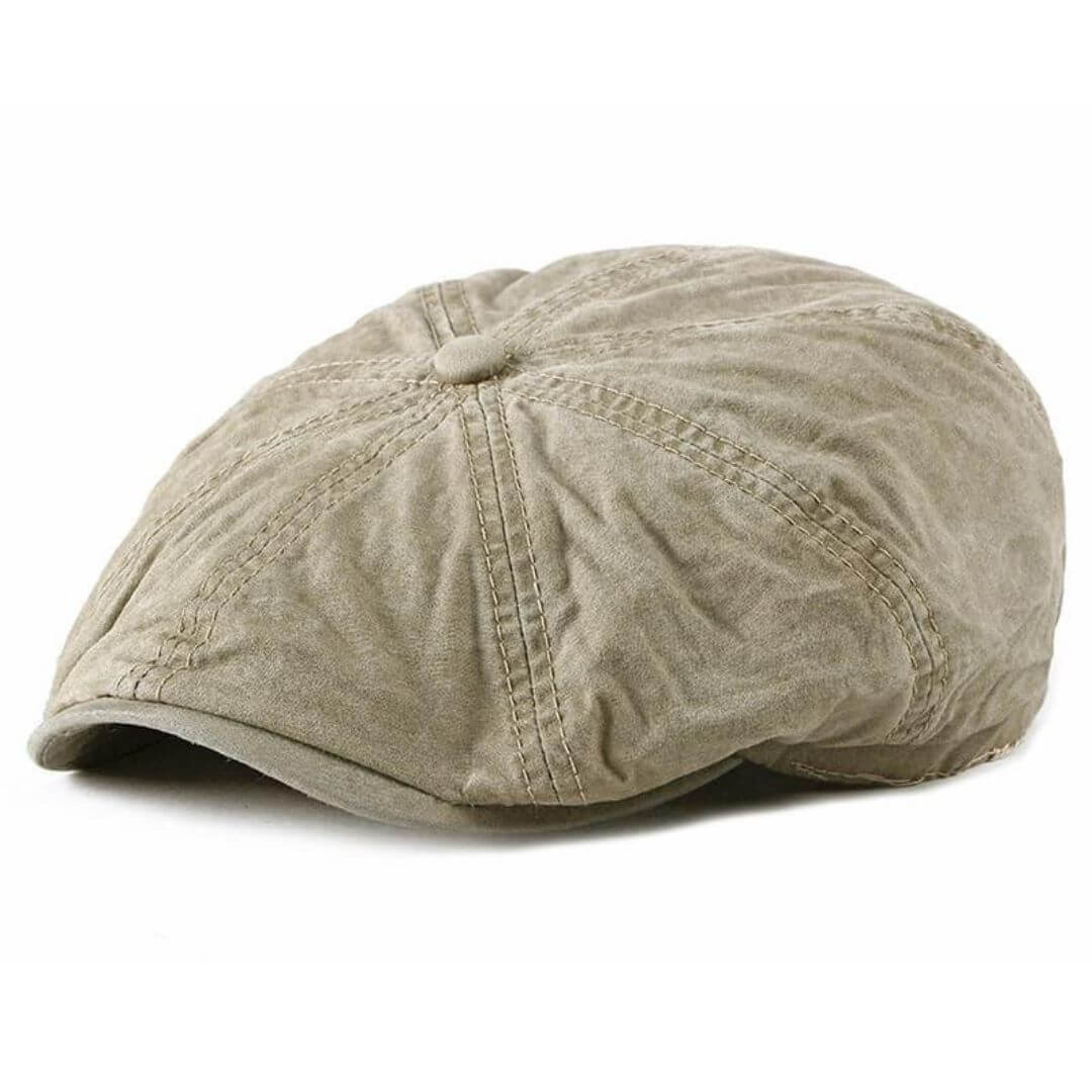Washed Cotton Newsboy Cap – Adjustable Classic
