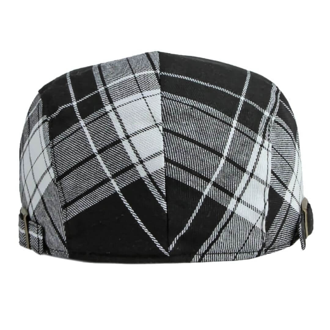 Plaid Cotton Flat Cap | Soft Breathable Hat