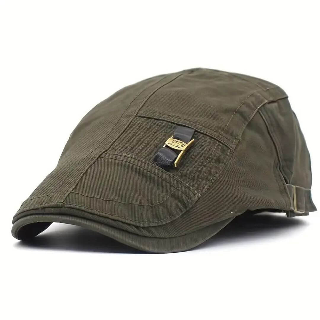 Twill Cotton Flat Cap – Adjustable Comfort