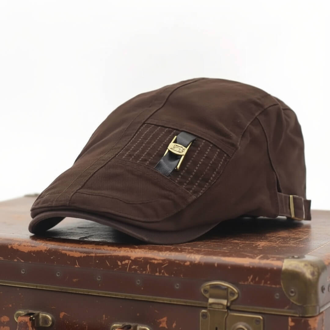 Twill Cotton Flat Cap – Adjustable Comfort