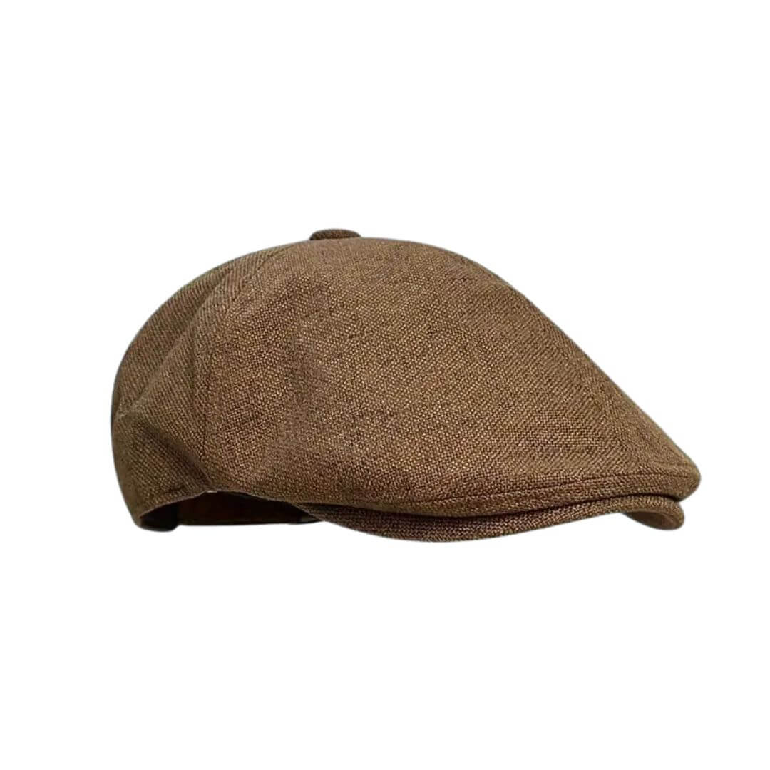 Linen Blend Flat Cap – Lightweight Breathable