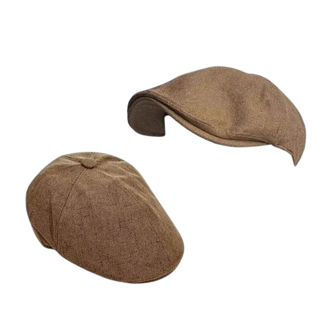 Linen Blend Flat Cap – Lightweight Breathable