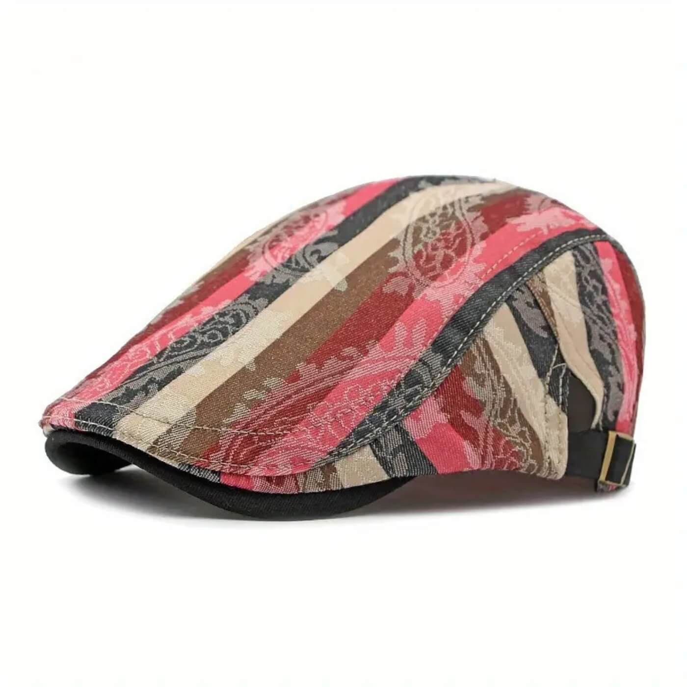 Striped Flat Cap – Lightweight Adjustable