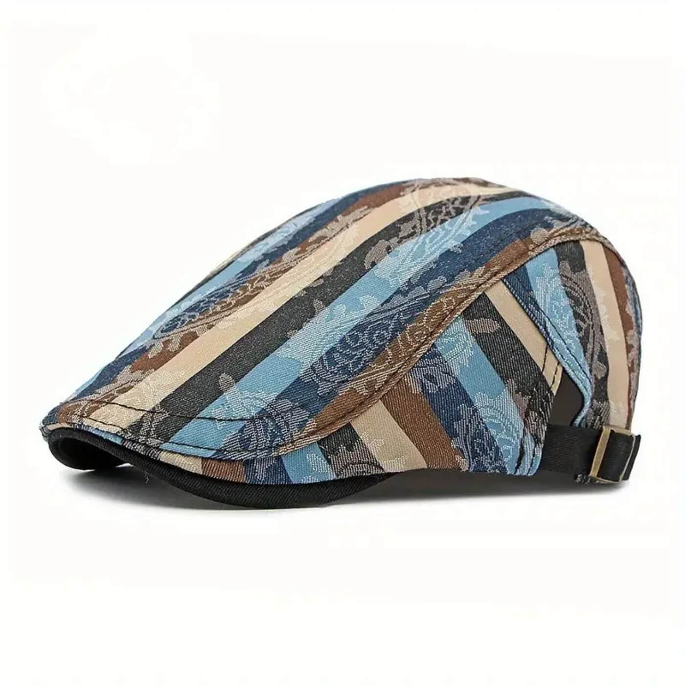 Striped Flat Cap – Lightweight Adjustable