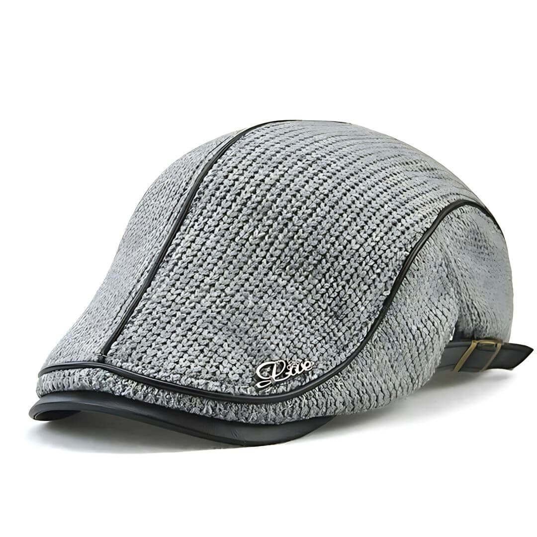 Knitted Flat Cap | Adjustable Leather Strap