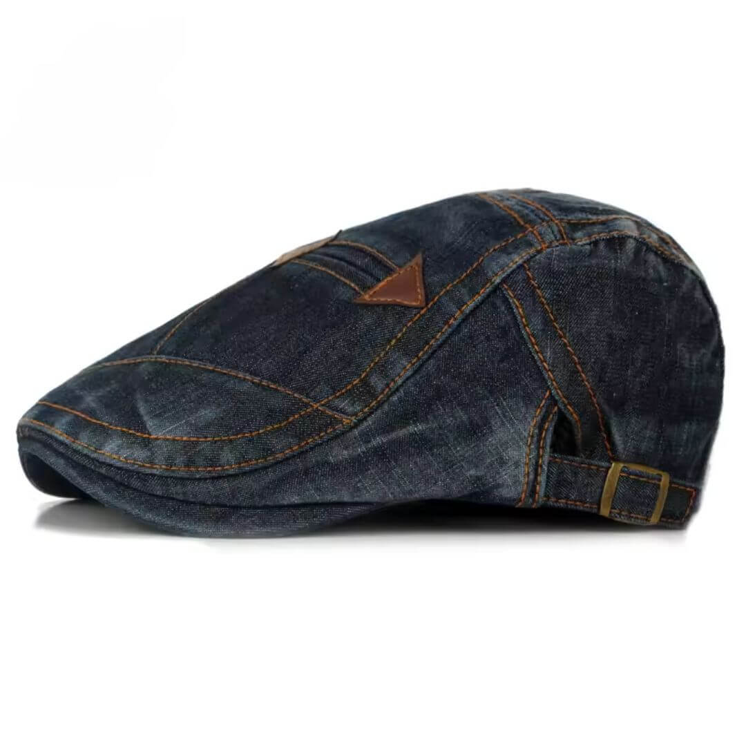 Denim Flat Cap Adjustable Strap