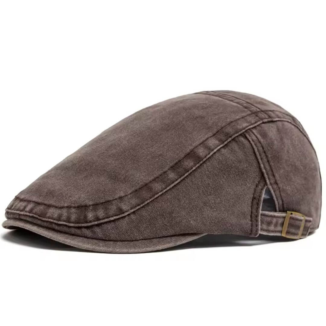 Washed Denim Flat Cap - Lightweight Comfort